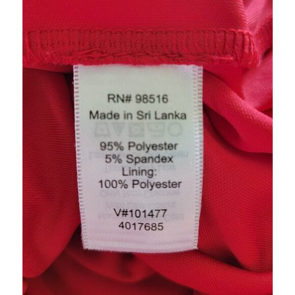 Coldwater Creek Women 14 Red Knee-Length Flutter Sleeve Dress Keyhole Neck Sleek - Picture 14 of 16